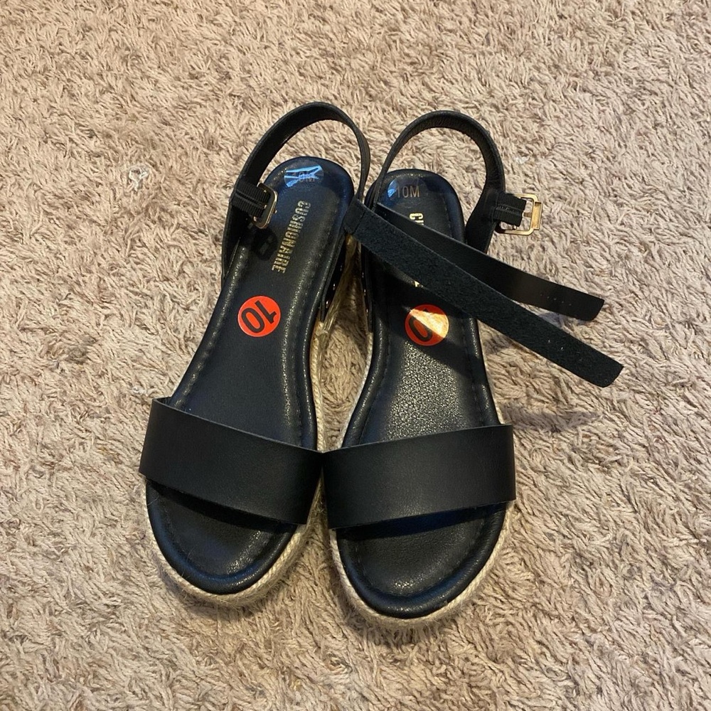 Black Sandals by cushionaire